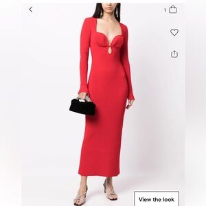 Magda Butrym red knit maxi dress